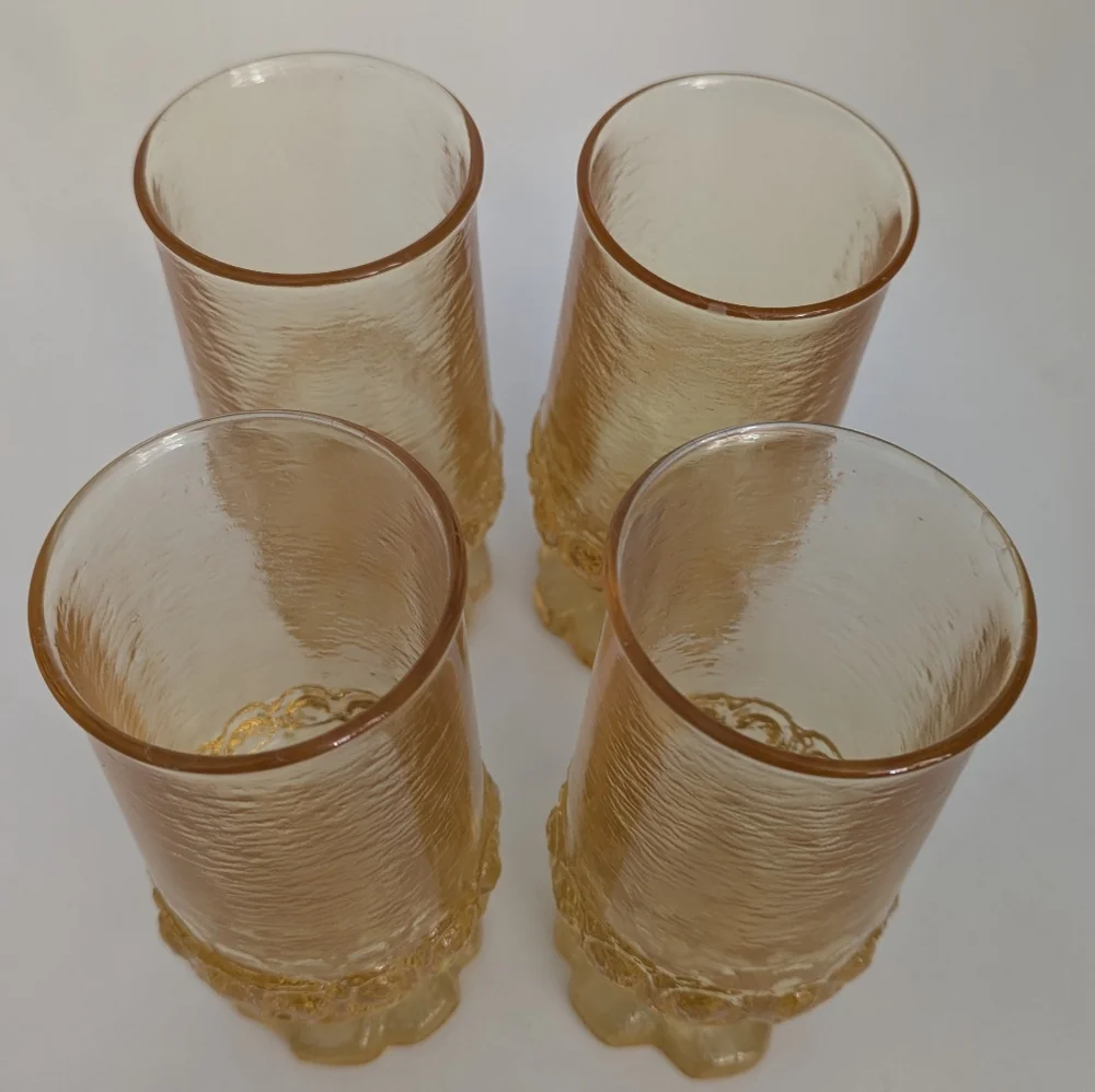 Vintage Tiffin Franciscan Ware Madeira 10 Oz Goblet Glasses Four YELLOW Pedestal - Picture 2 of 4